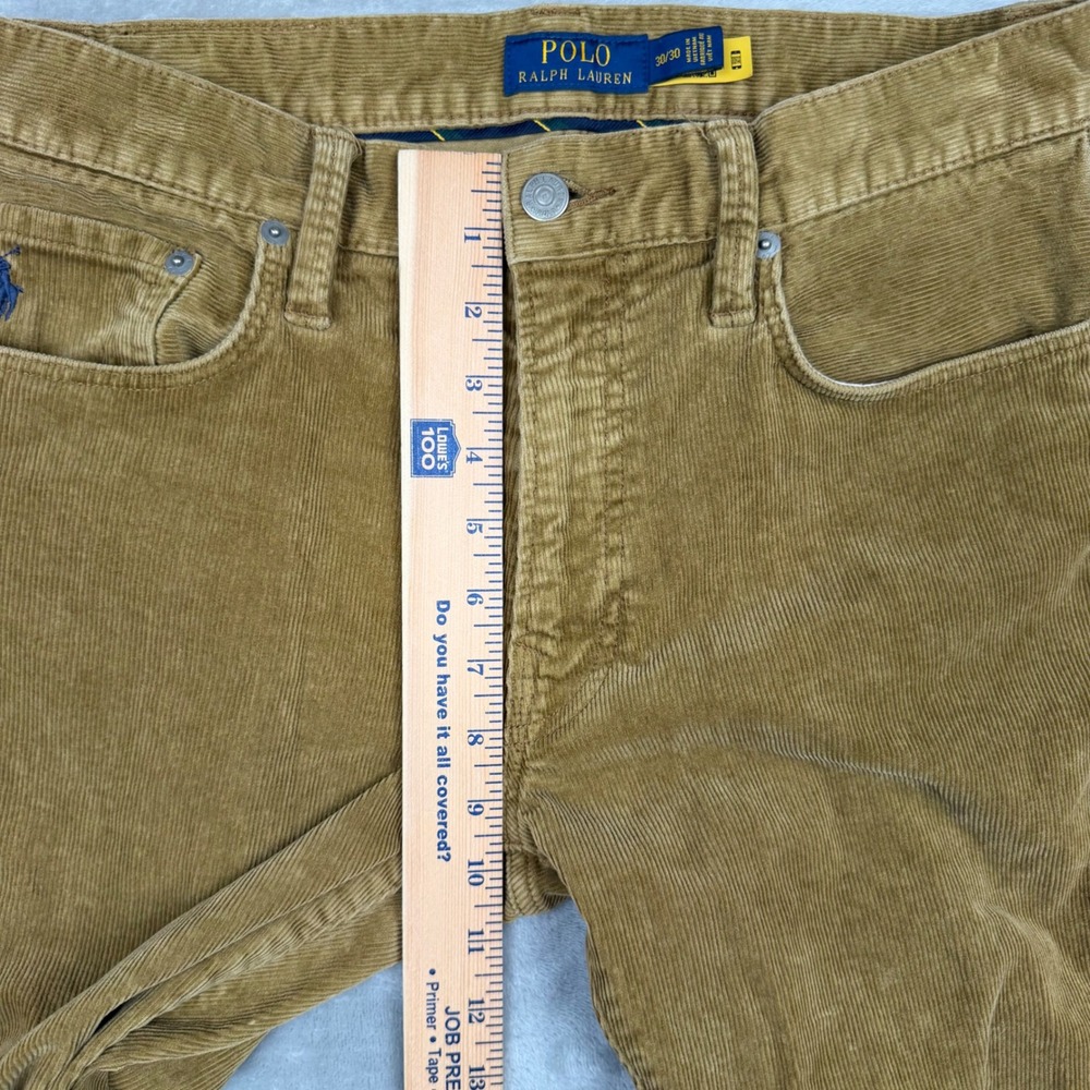 Polo Ralph Lauren Varick Slim Straight Corduroy Pants Mens 30/30 Tan Brown - Picture 10 of 16